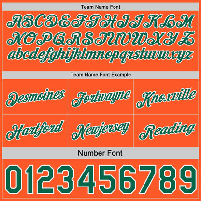 Custom Reversible Kelly Green Orange-White Double Side Star Sublimation Basketball Set Jersey