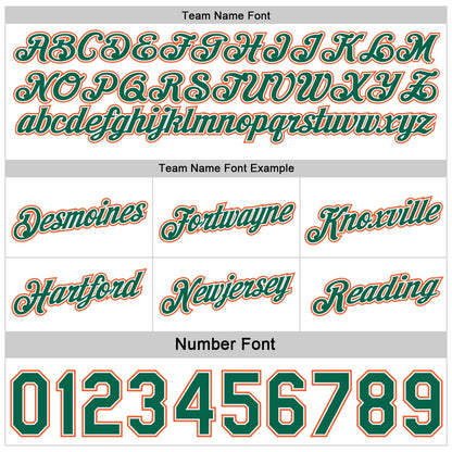 Custom Reversible Kelly Green White-Orange Double Side Star Sublimation Basketball Set Jersey