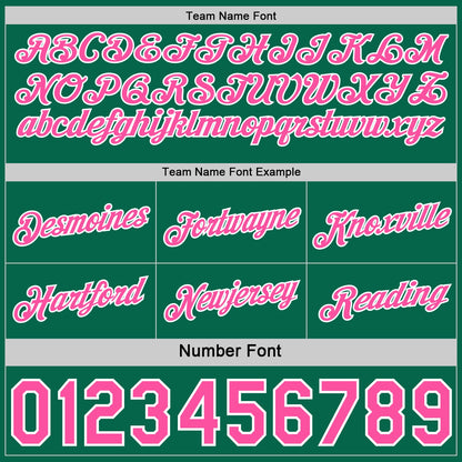 Custom Reversible Kelly Green Pink-White Double Side Star Sublimation Basketball Set Jersey
