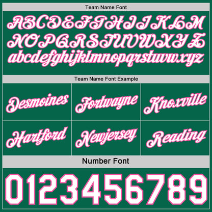 Custom Reversible Kelly Green White-Pink Double Side Star Sublimation Basketball Set Jersey