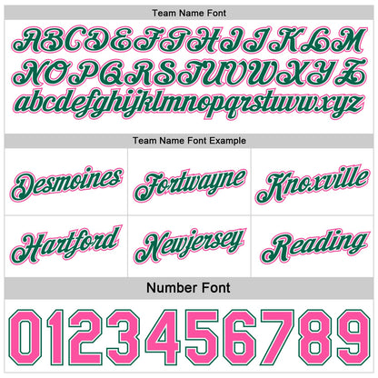 Custom Reversible Kelly Green White-Pink Double Side Star Sublimation Basketball Set Jersey