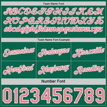 Custom Reversible Kelly Green Medium Pink-White Double Side Star Sublimation Basketball Set Jersey