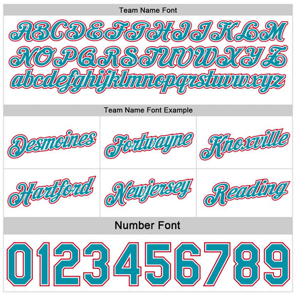 Custom Reversible Teal White-Red Double Side Star Sublimation Basketball Set Jersey