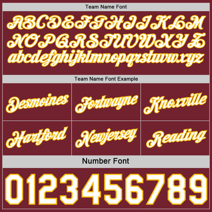 Custom Reversible Burgundy White-Gold Double Side Star Sublimation Basketball Set Jersey
