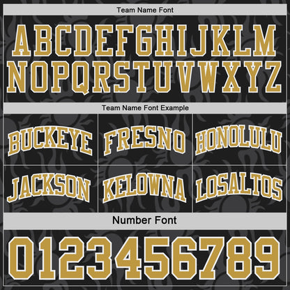 Custom Black Old Gold-White Side Panel Stripe Sun Flame Reversible Double Side Sublimation Basketball Set Jersey