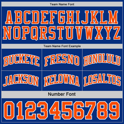 Custom Royal Orange-White Side Panel Geometric Chevron Reversible Double Side Sublimation Basketball Set Jersey