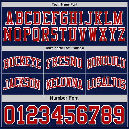 Custom Navy Red-White Side Panel Geometric Chevron Reversible Double Side Sublimation Basketball Set Jersey