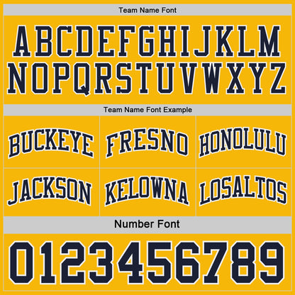 Custom Navy Gold-White Side Panel Geometric Chevron Reversible Double Side Sublimation Basketball Set Jersey