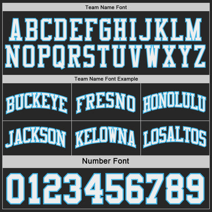 Custom Black White-Sky Blue Side Panel Geometric Chevron Reversible Double Side Sublimation Basketball Set Jersey