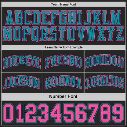 Custom Black Pink-Teal Side Panel Geometric Chevron Reversible Double Side Sublimation Basketball Set Jersey