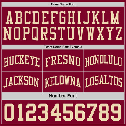 Custom Maroon-Cream Side Panel Geometric Chevron Reversible Double Side Sublimation Basketball Set Jersey