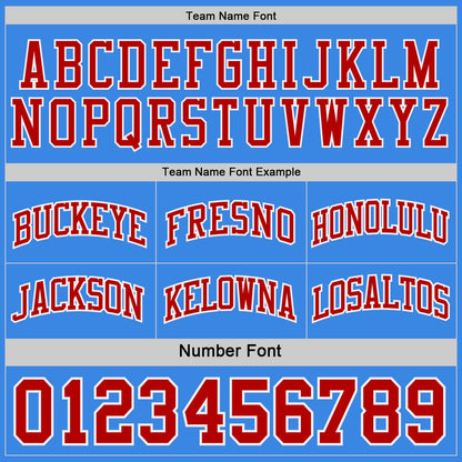Custom Red White-Powder Blue Side Panel Geometric Chevron Reversible Double Side Sublimation Basketball Set Jersey