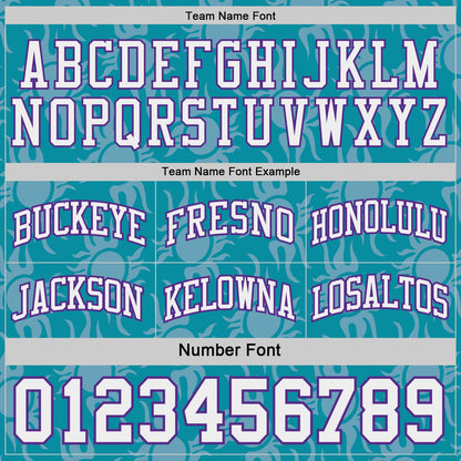 Custom Purple White-Teal Side Panel Stripe Sun Flame Reversible Double Side Sublimation Basketball Set Jersey