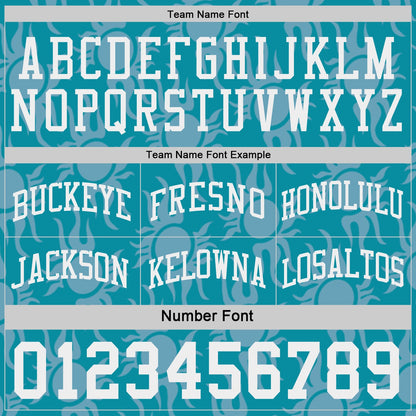 Custom Teal-White Side Panel Stripe Sun Flame Reversible Double Side Sublimation Basketball Set Jersey