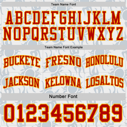 Custom Red Gold-White Side Panel Stripe Sun Flame Reversible Double Side Sublimation Basketball Set Jersey