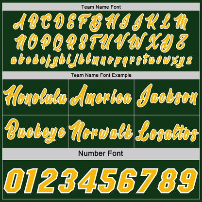 Custom Green Gold-White Side Panel Stripe Geometric Triangle Gradient Dot Reversible Double Side Sublimation Basketball Set Jersey