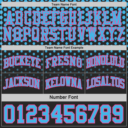 Custom Black Sky Blue-Pink Side Panel Stripe Gradient Geometric Honeycomb Reversible Double Side Sublimation Basketball Set Jersey