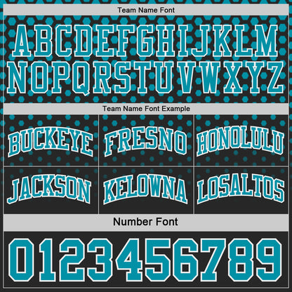 Custom Black Teal White Side Panel Stripe Gradient Geometric Honeycomb Reversible Double Side Sublimation Basketball Set Jersey