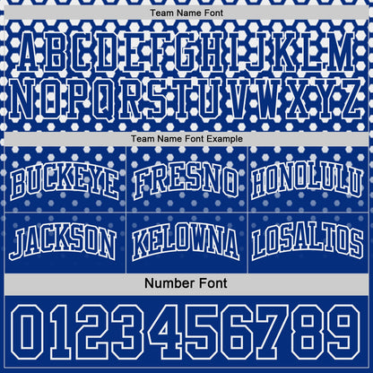 Custom Royal-White Side Panel Stripe Gradient Geometric Honeycomb Reversible Double Side Sublimation Basketball Set Jersey