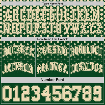 Custom Green-Cream Side Panel Stripe Gradient Geometric Honeycomb Reversible Double Side Sublimation Basketball Set Jersey