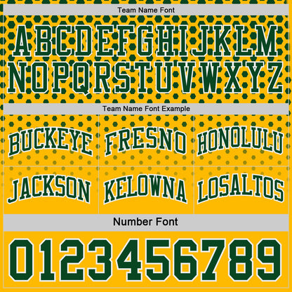Custom Green Gold-White Side Panel Stripe Gradient Geometric Honeycomb Reversible Double Side Sublimation Basketball Set Jersey