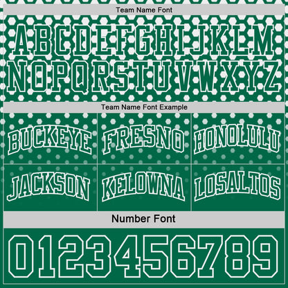 Custom Kelly Green-White Side Panel Stripe Gradient Geometric Honeycomb Reversible Double Side Sublimation Basketball Set Jersey