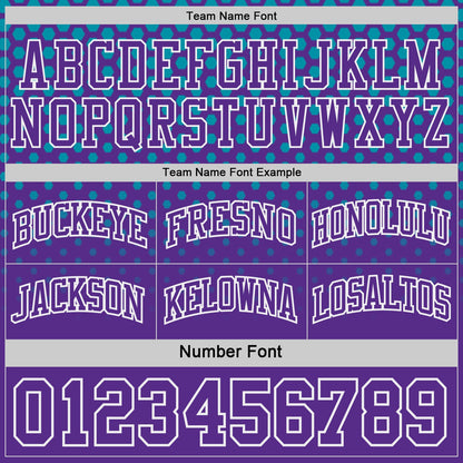 Custom Purple Teal-White Side Panel Stripe Gradient Geometric Honeycomb Reversible Double Side Sublimation Basketball Set Jersey