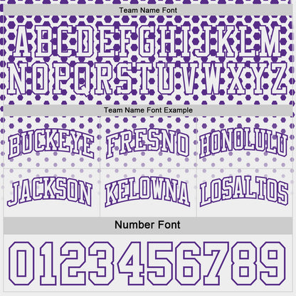 Custom Purple-White Side Panel Stripe Gradient Geometric Honeycomb Reversible Double Side Sublimation Basketball Set Jersey