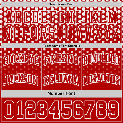 Custom Red-White Side Panel Stripe Gradient Geometric Honeycomb Reversible Double Side Sublimation Basketball Set Jersey