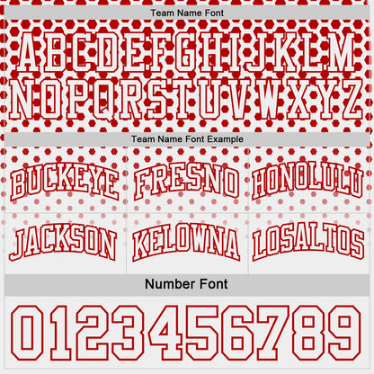 Custom Red-White Side Panel Stripe Gradient Geometric Honeycomb Reversible Double Side Sublimation Basketball Set Jersey