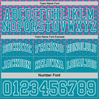 Custom Teal Pink-White Side Panel Stripe Gradient Geometric Honeycomb Reversible Double Side Sublimation Basketball Set Jersey