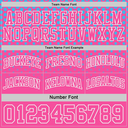 Custom Pink Sky Blue-White Side Panel Stripe Gradient Geometric Honeycomb Reversible Double Side Sublimation Basketball Set Jersey
