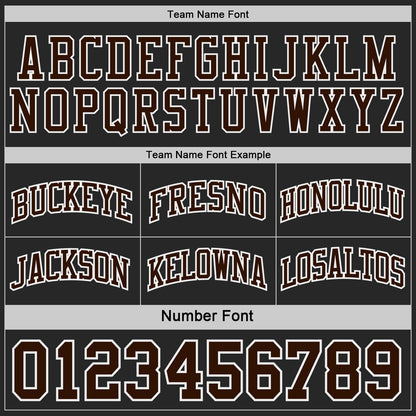 Custom Black(Cream) Brown-White Camo Side Panel Stripe Reversible Double Side Sublimation Basketball Set Jersey