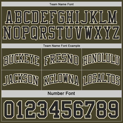Custom Black Olive-Cream Camo Side Panel Stripe Reversible Double Side Sublimation Basketball Set Jersey