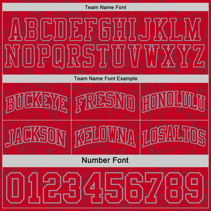 Custom Red Gray-White Side Panel Stripe Stars Geometric Shatter Starburst Reversible Double Side Sublimation Basketball Set Jersey
