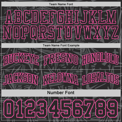Custom Black Pink-Sky Blue Side Panel Stripe Stars Geometric Shatter Starburst Reversible Double Side Sublimation Basketball Set Jersey