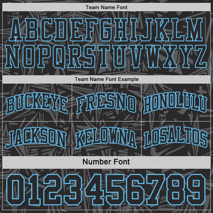 Custom Black Sky Blue-White Side Panel Stripe Stars Geometric Shatter Starburst Reversible Double Side Sublimation Basketball Set Jersey