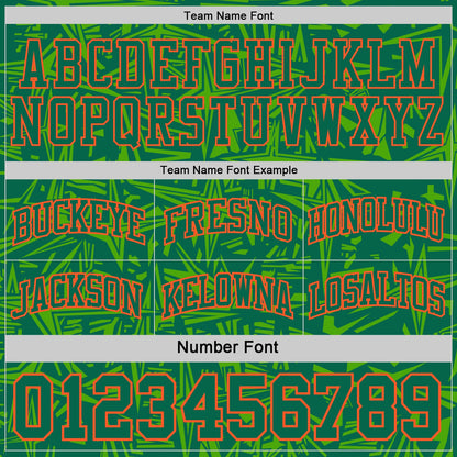 Custom Kelly Green Orange-White Side Panel Stripe Stars Geometric Shatter Starburst Reversible Double Side Sublimation Basketball Set Jersey