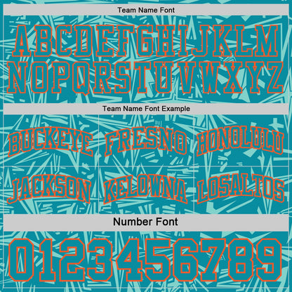 Custom Teal Orange-White Side Panel Stripe Stars Geometric Shatter Starburst Reversible Double Side Sublimation Basketball Set Jersey