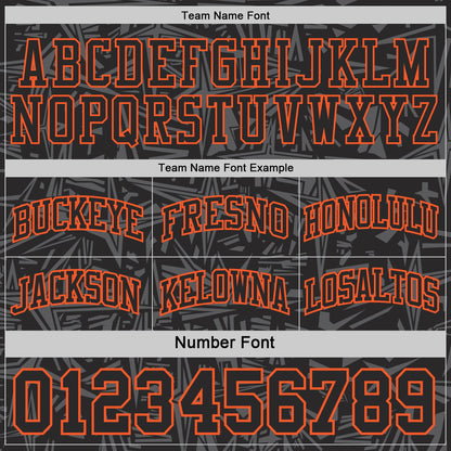 Custom Black Orange-White Side Panel Stripe Stars Geometric Shatter Starburst Reversible Double Side Sublimation Basketball Set Jersey