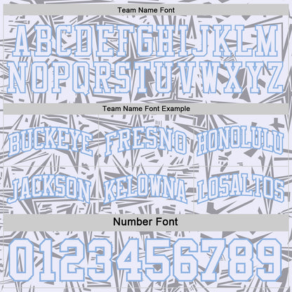 Custom White Light Blue-Navy Side Panel Stripe Stars Geometric Shatter Starburst Reversible Double Side Sublimation Basketball Set Jersey