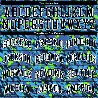 Custom Royal Black-Neon Green Music Festival Round Neck Sublimation Basketball Uniform Jersey