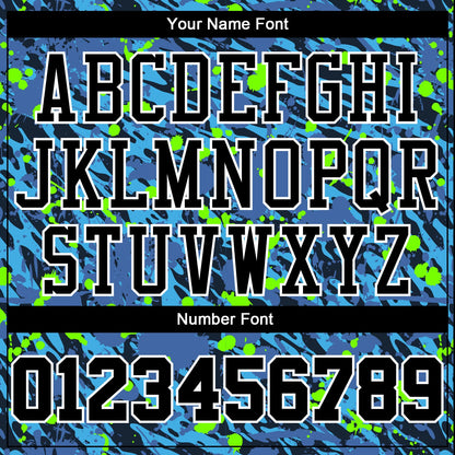 Custom Royal Black-Neon Green Music Festival Round Neck Sublimation Basketball Uniform Jersey