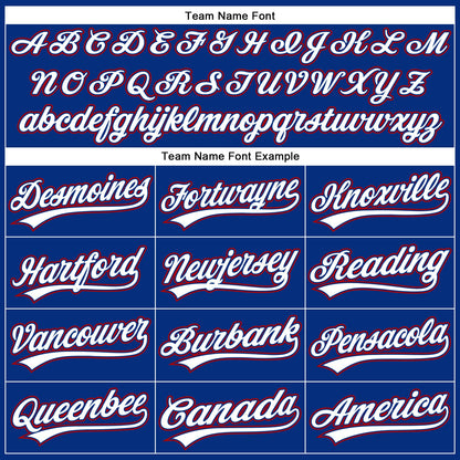 Custom Royal White Pinstripe Red Authentic Baseball Jersey