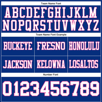 Custom Royal White-Pink Authentic Football Jersey