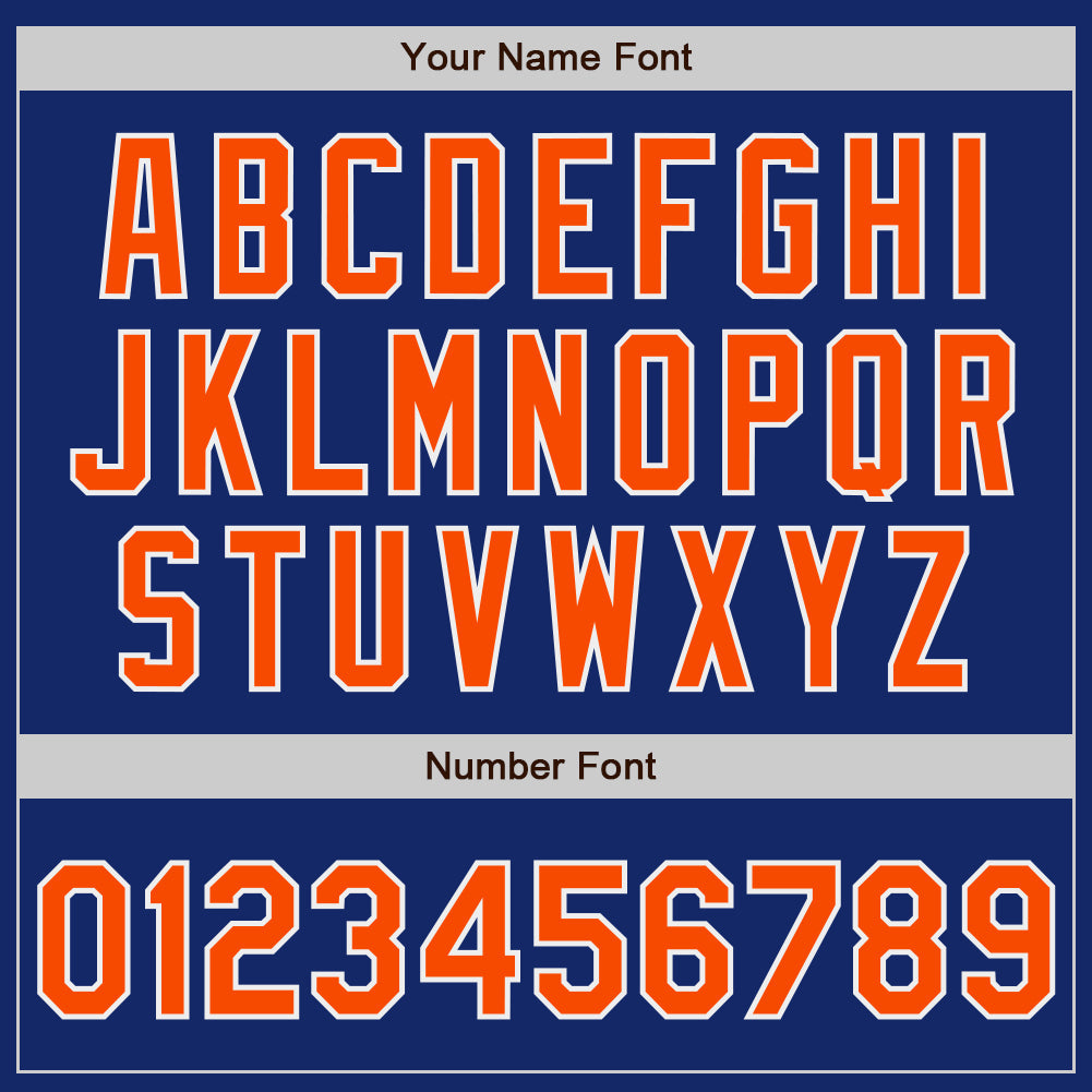 Custom Stitched Royal Orange-White Baseball Pullover Sweatshirt Hoodie
