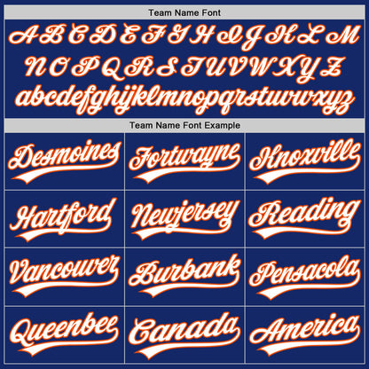 Custom Stitched Royal White-Orange Baseball Pullover Sweatshirt Hoodie