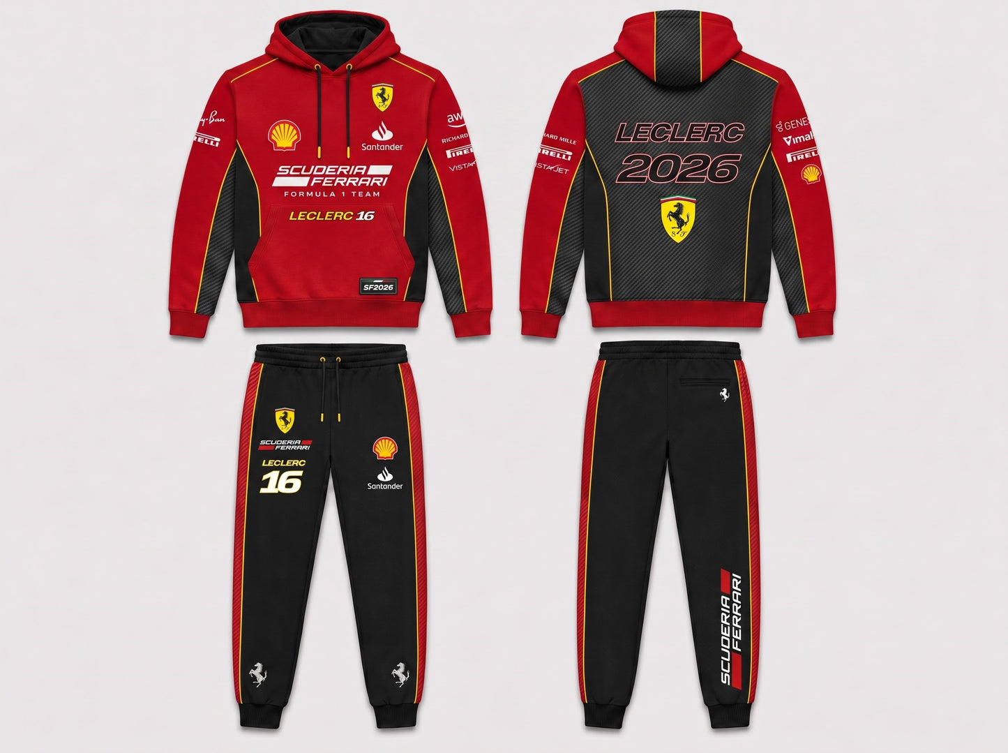 Formula Racing F1 Hoodie & Sweatpants Set — Motorsport Team Inspired Tracksuit — Racing Fan Outfit 2 - Custom Fan Apparel Image 3