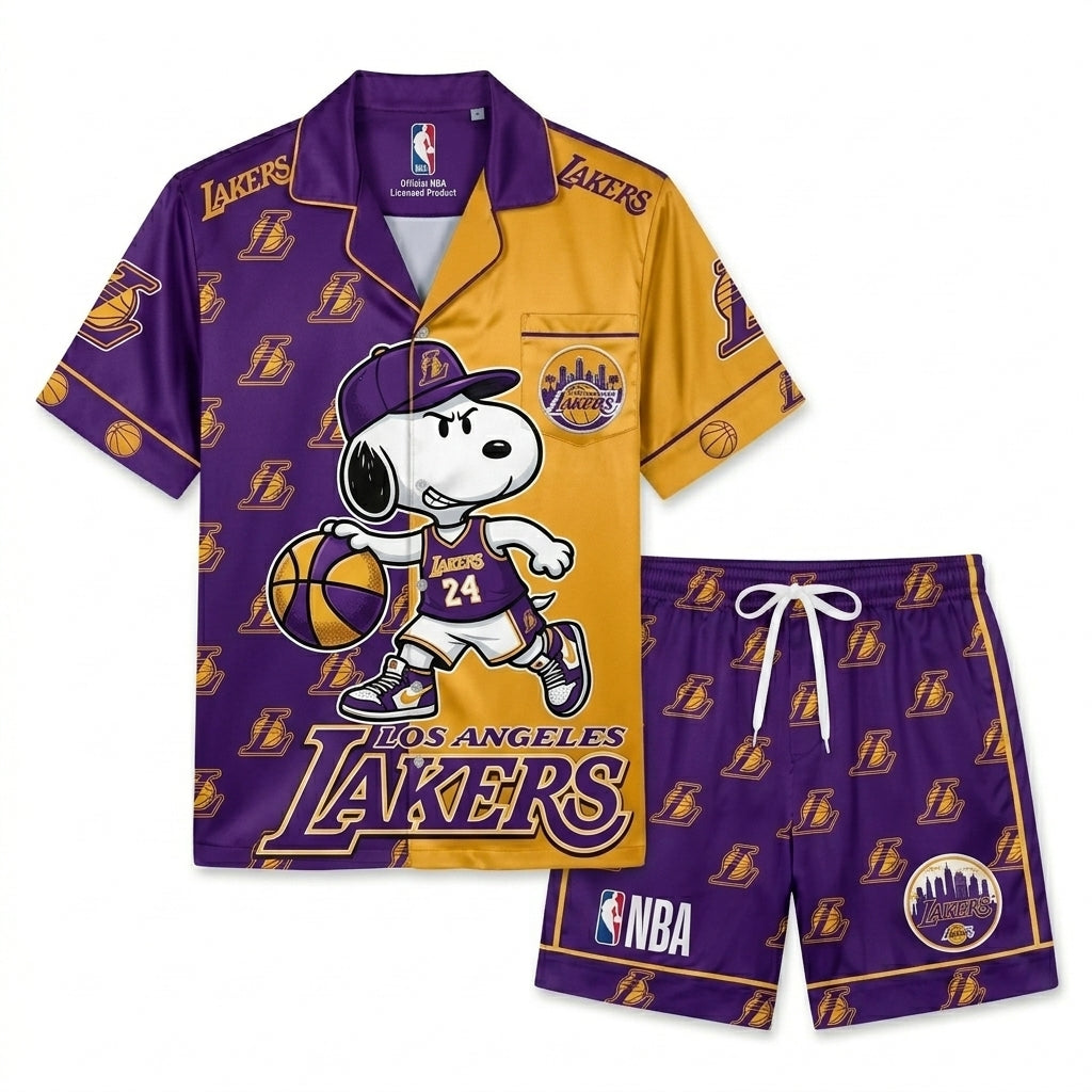 SHORT-SLEEVE PAJAMAS SET FOR BASKETBALL FAN