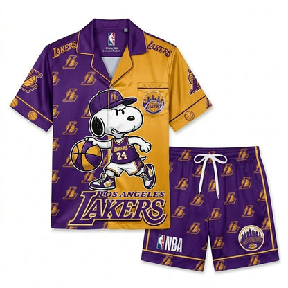 SHORT-SLEEVE PAJAMAS SET FOR BASKETBALL FAN